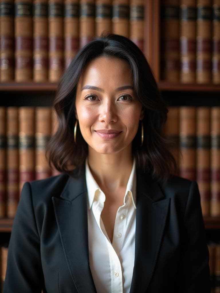 AI lawyer headshot example — woman